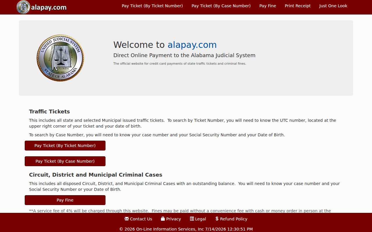 Dale County court records Alapay traffic payment portal