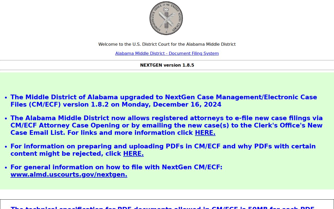 Dale County court records Middle District CM ECF portal