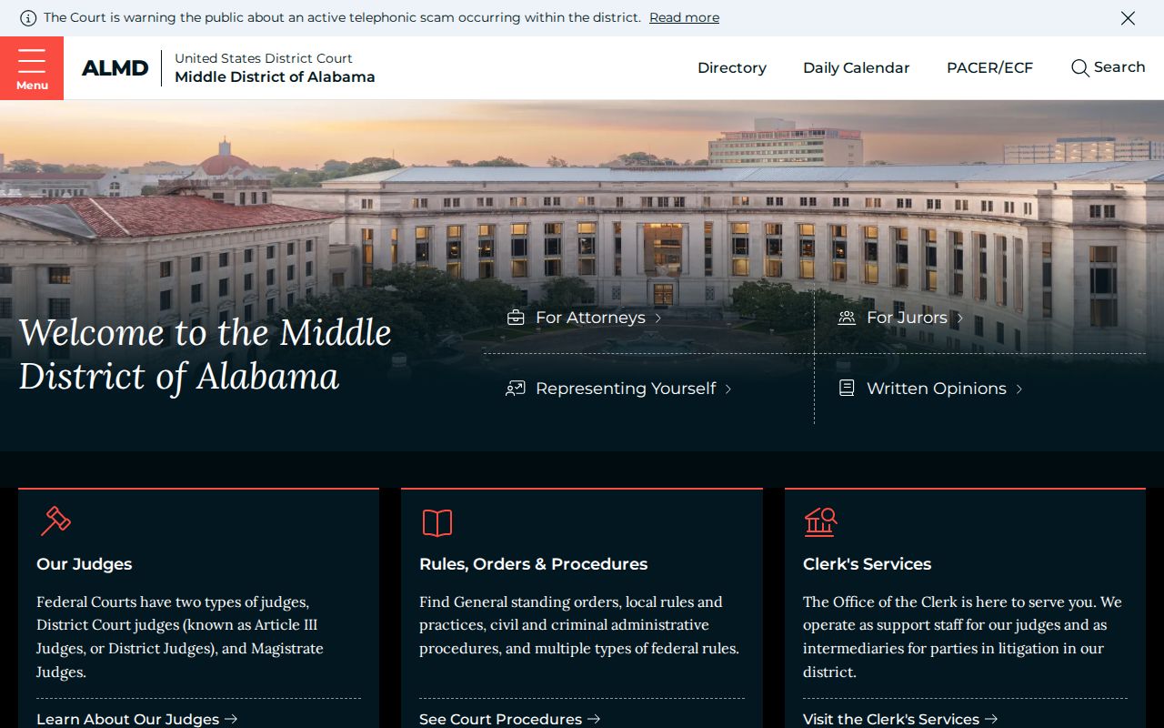 Dale County federal court records Middle District of Alabama source