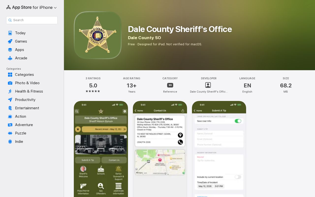Dale County traffic court records sheriff app Apple listing